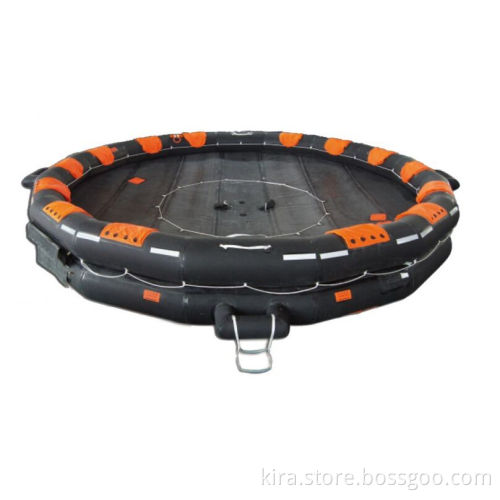 Both Sides of acanopied reversible Open Inflatable Life Raft
